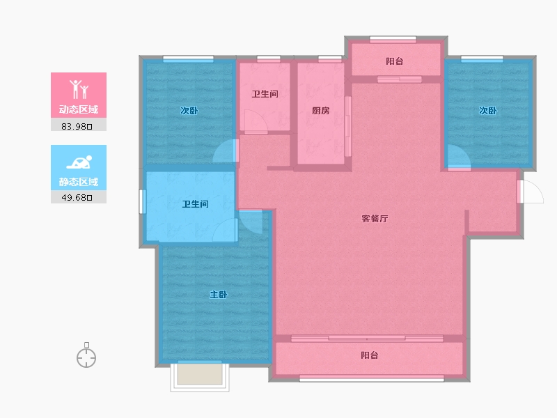 陕西省-渭南市-汇邦沋河瑞府-120.80-户型库-动静分区