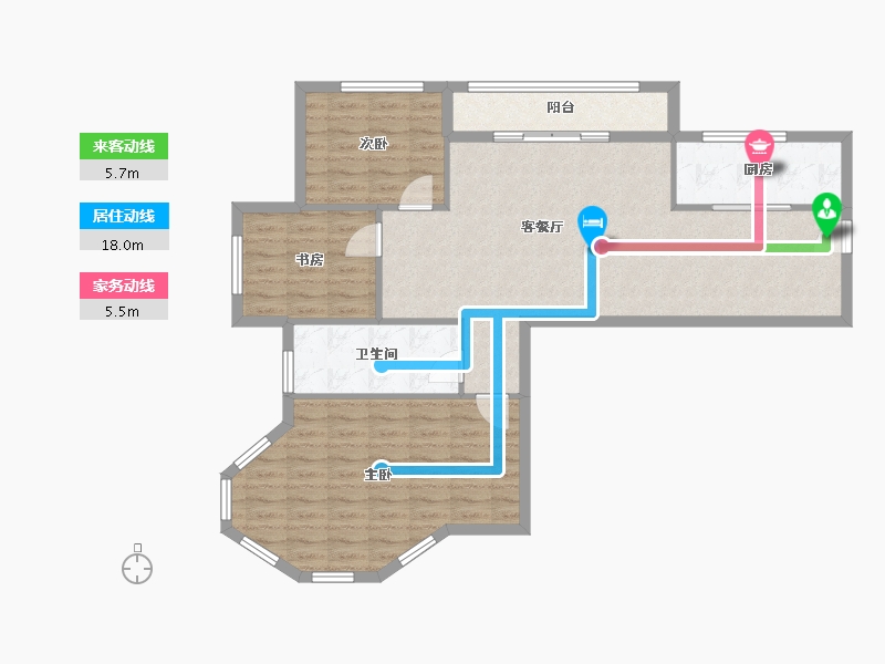 山东省-济宁市-置城8号公馆-97.58-户型库-动静线