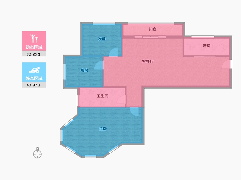 山东省-济宁市-置城8号公馆-97.58-户型库-动静分区