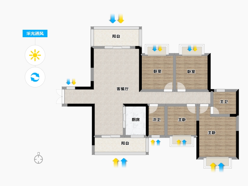 湖南省-邵阳市-壹号名邸-112.12-户型库-采光通风