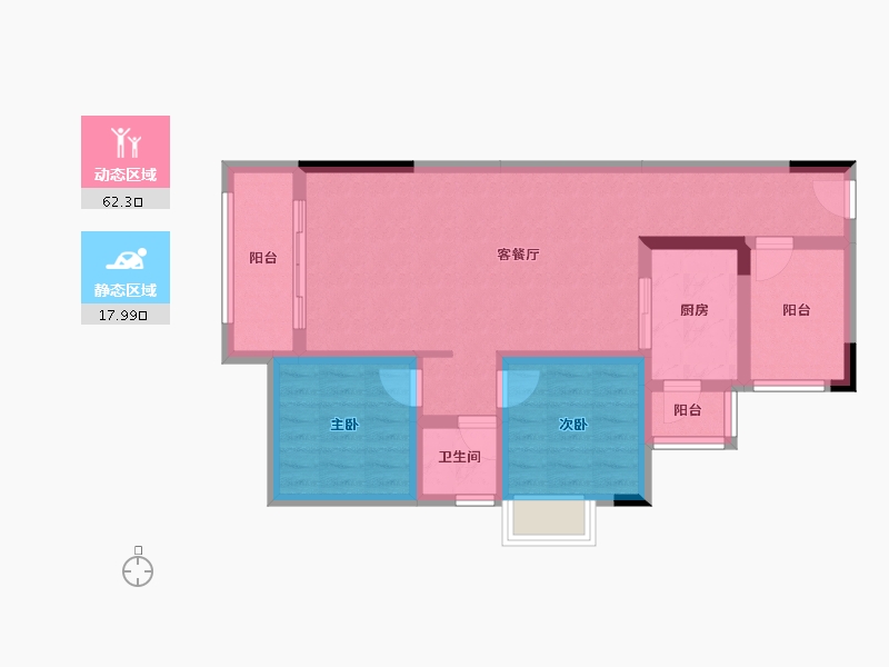 湖南省-湘西土家族苗族自治州-溶江小区-70.61-户型库-动静分区