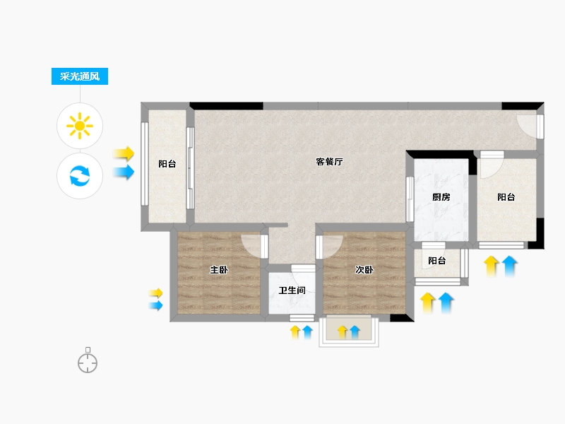 湖南省-湘西土家族苗族自治州-溶江小区-70.61-户型库-采光通风