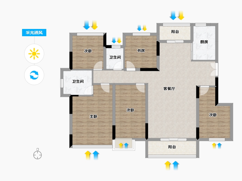 湖南省-郴州市-润和中央公园-123.64-户型库-采光通风