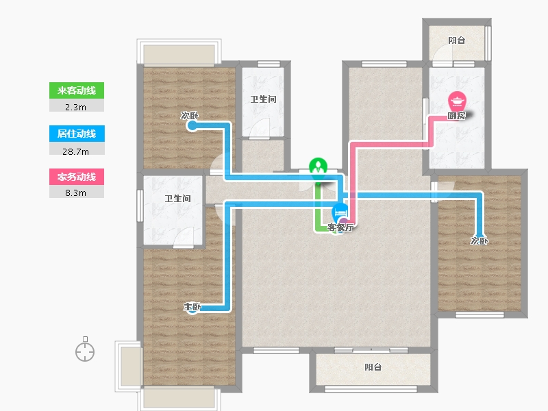 山东省-济宁市-绿地国际城-144.23-户型库-动静线