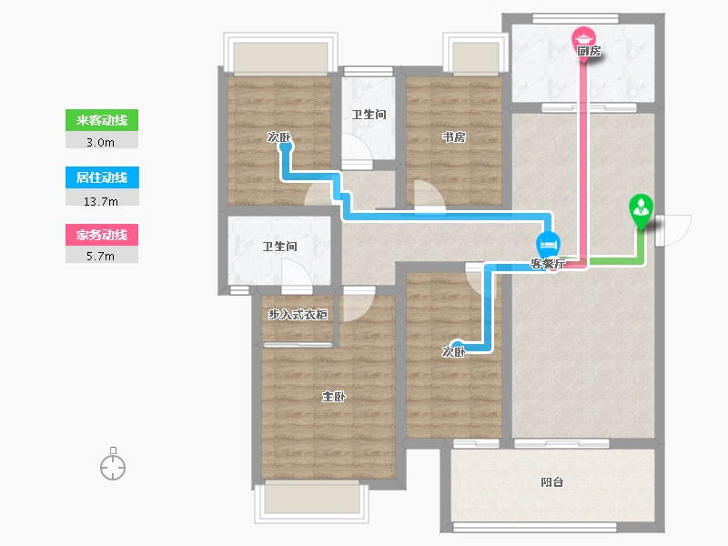 福建省-莆田市-正荣白棠云麓-103.34-户型库-动静线