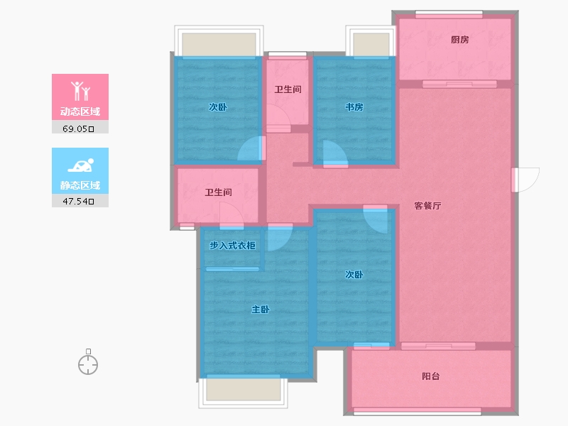 福建省-莆田市-正荣白棠云麓-103.34-户型库-动静分区