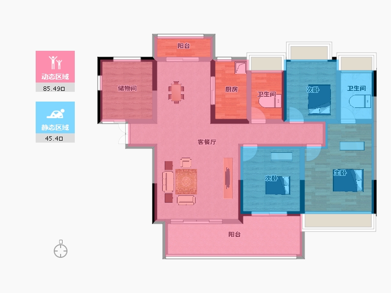 湖南省-邵阳市-美大学府-116.04-户型库-动静分区