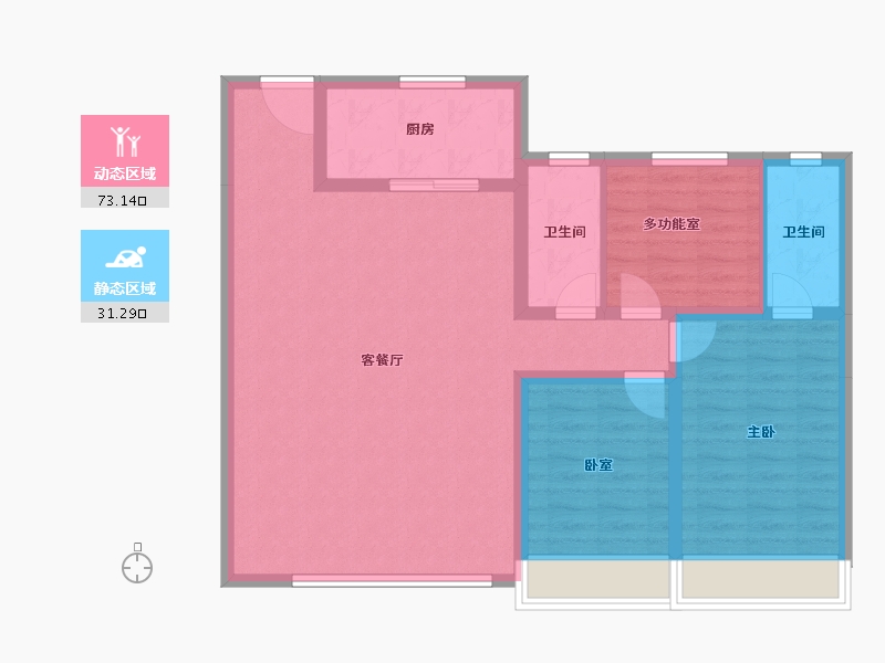 内蒙古自治区-赤峰市-碧桂园天玥湾-94.11-户型库-动静分区