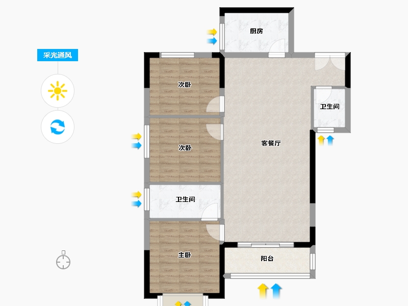 贵州省-遵义市-南湖春城-95.00-户型库-采光通风