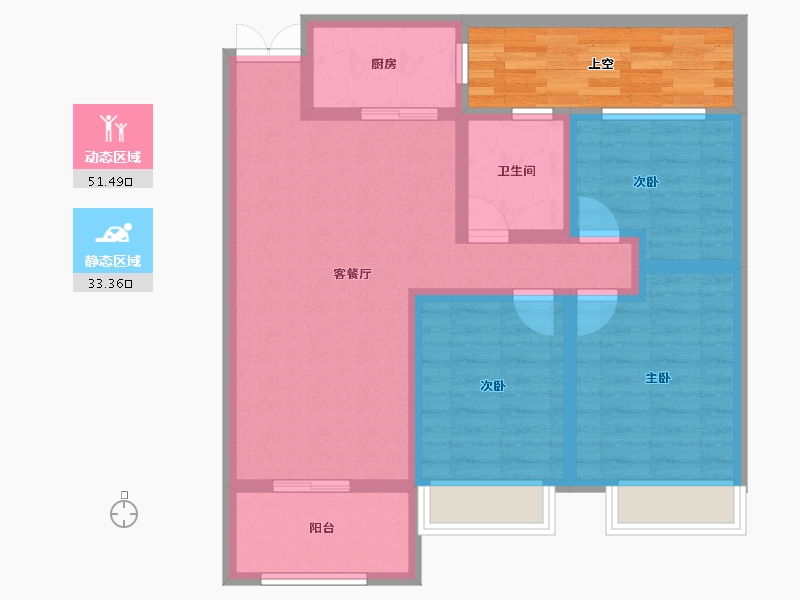 湖北省-荆门市-佳信·凯旋城-82.76-户型库-动静分区