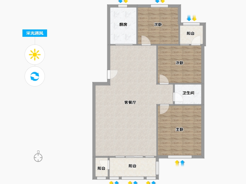 河北省-石家庄市-华宸怡园-108.00-户型库-采光通风