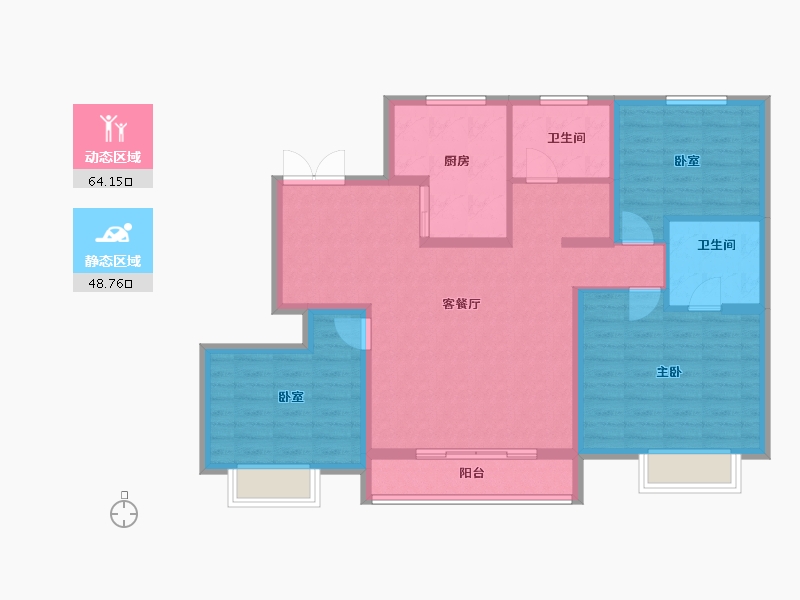 山东省-济宁市-泰和·新天地-101.39-户型库-动静分区