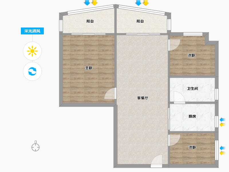 广东省-广州市-金兰苑小区-100.00-户型库-采光通风