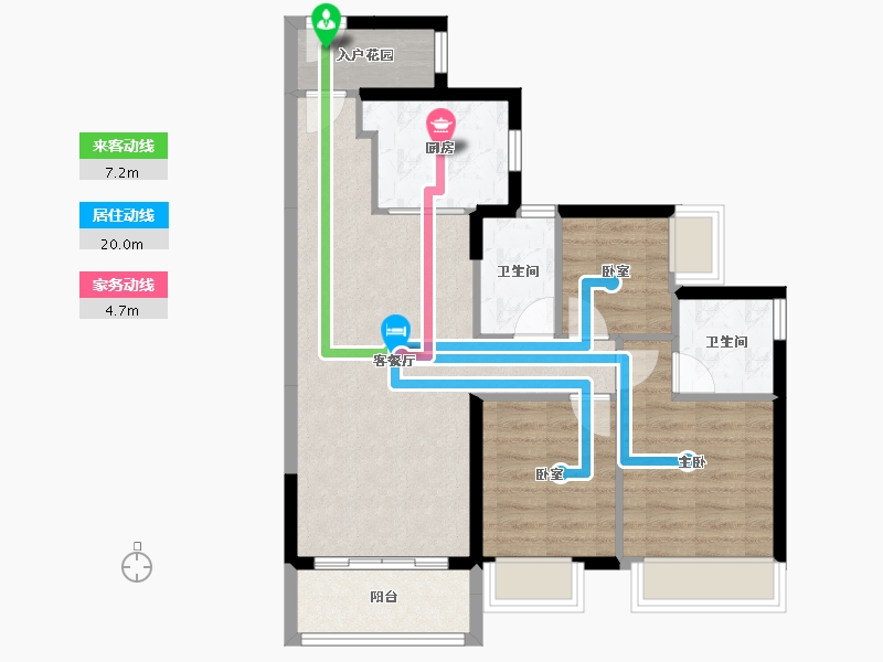 河南省-鹤壁市-时代春树里—期-73.86-户型库-动静线