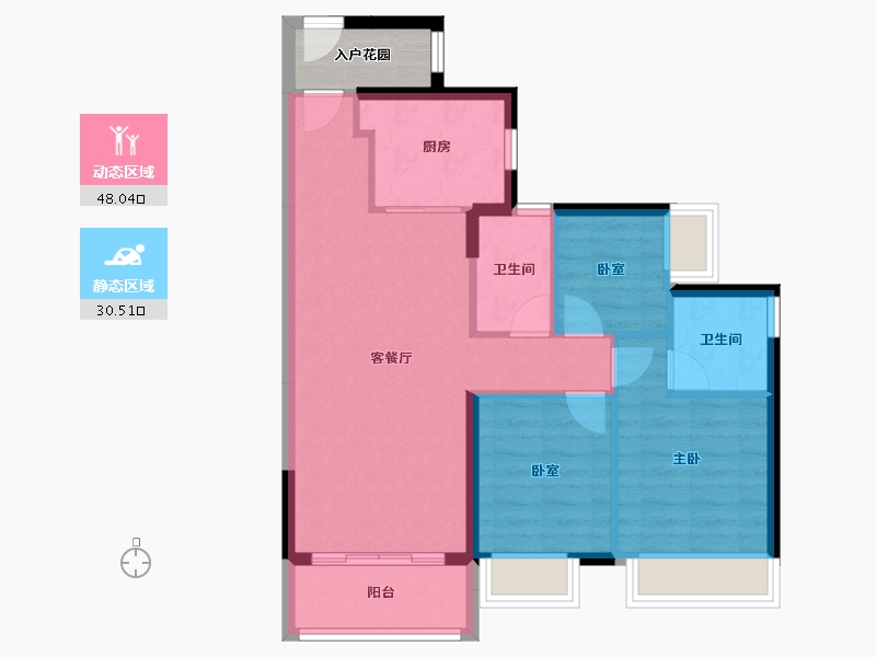 河南省-鹤壁市-时代春树里—期-73.86-户型库-动静分区