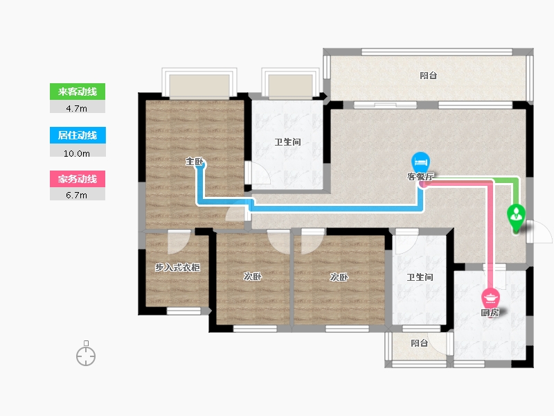 贵州省-贵阳市-远大美域三期2组团-105.87-户型库-动静线