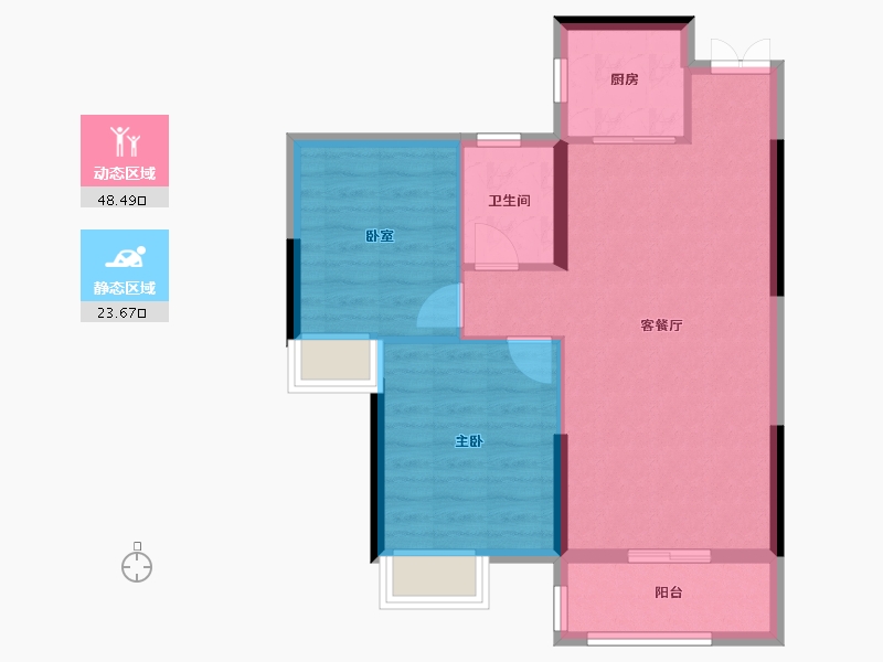 湖南省-湘潭市-玺宇悦城国际-65.06-户型库-动静分区