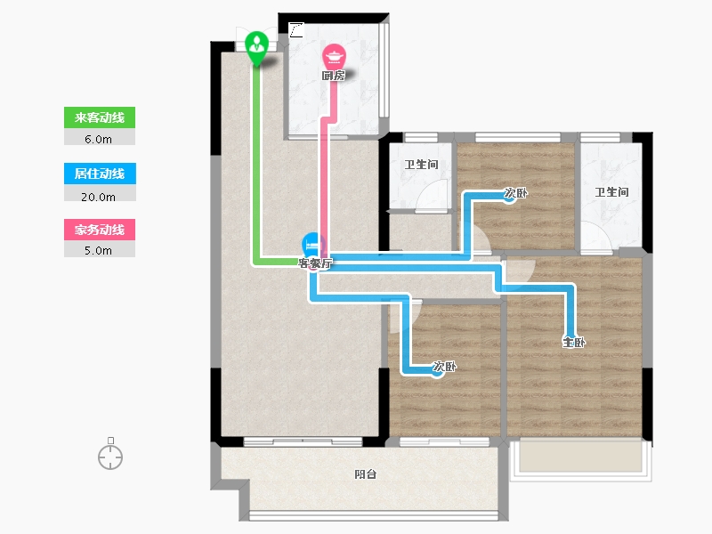 湖南省-郴州市-众联北城天悦-91.37-户型库-动静线