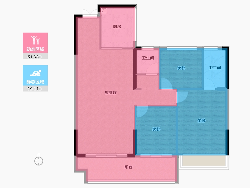 湖南省-郴州市-众联北城天悦-91.37-户型库-动静分区