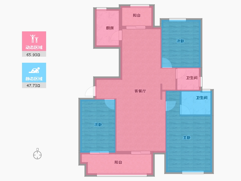 河南省-周口市-郸城方远洺水城-103.19-户型库-动静分区