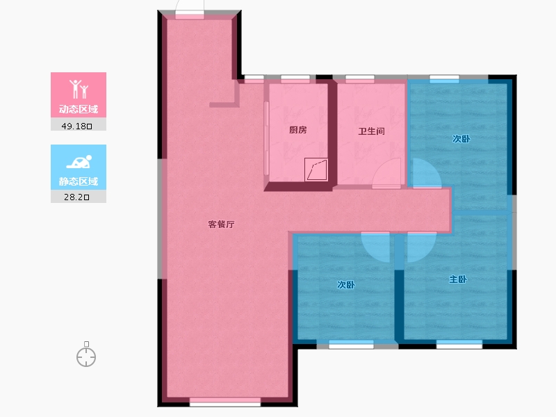 辽宁省-沈阳市-中海城 和颂-77.00-户型库-动静分区