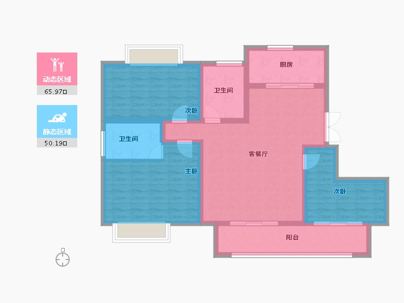 山东省-济宁市-金山新苑-104.21-户型库-动静分区