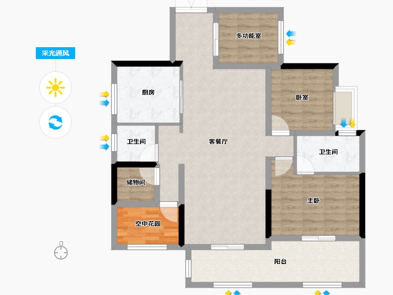 湖南省-湘潭市-百嘉信富瑶天下-99.51-户型库-采光通风