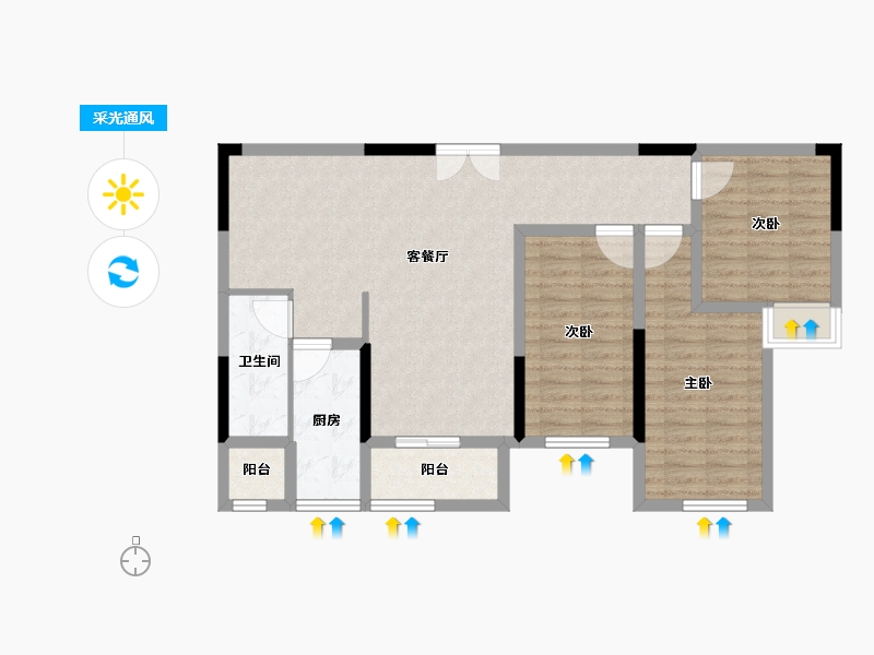 四川省-宜宾市-合信古宋金街-95.20-户型库-采光通风