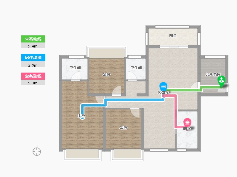 海南省-海口市-书馨花苑-105.04-户型库-动静线