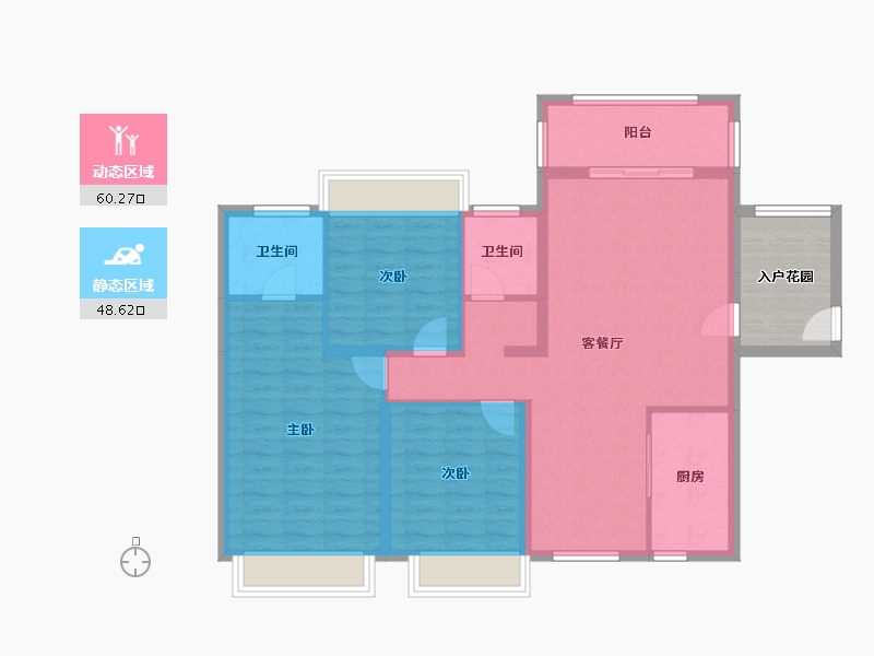 海南省-海口市-书馨花苑-105.04-户型库-动静分区