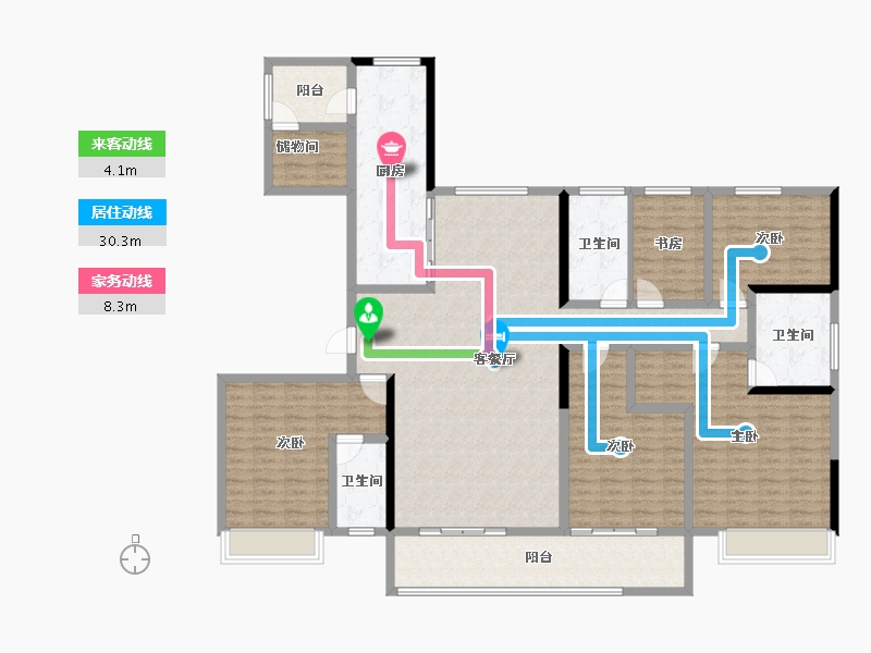 山东省-烟台市-碧桂园莱阳首府-178.11-户型库-动静线