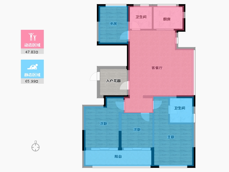 浙江省-金华市-万固悦府-108.80-户型库-动静分区