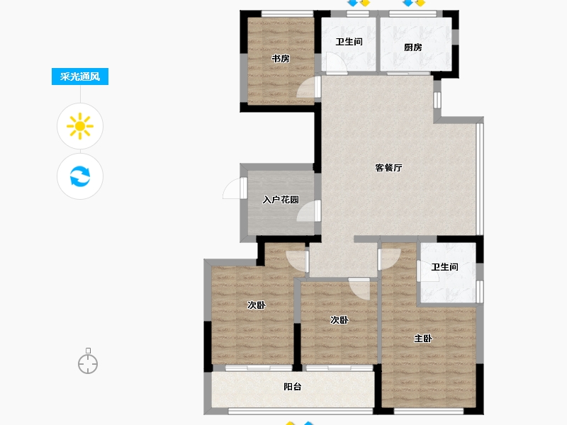 浙江省-金华市-万固悦府-108.80-户型库-采光通风