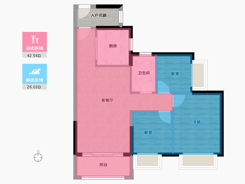 河南省-鹤壁市-时代春树里—期-64.95-户型库-动静分区