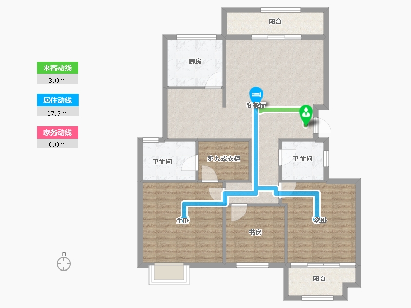 山东省-烟台市-半岛龙庭四期-104.22-户型库-动静线