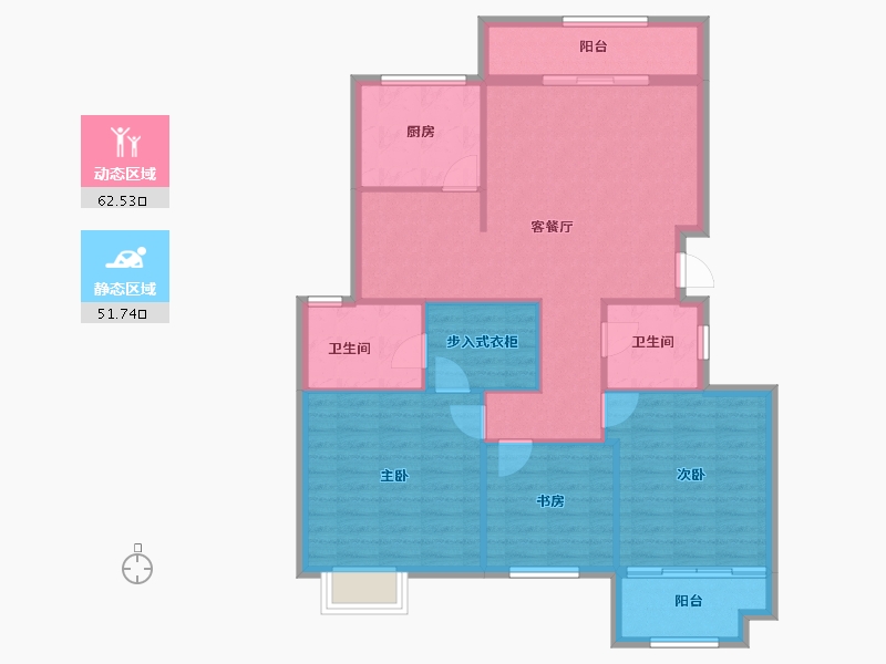 山东省-烟台市-半岛龙庭四期-104.22-户型库-动静分区