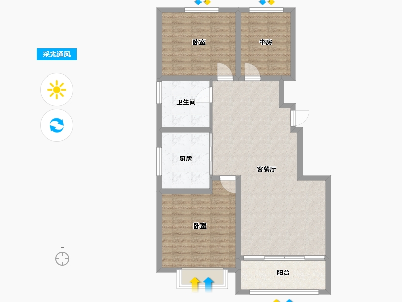 山东省-济宁市-文庭雅苑-91.26-户型库-采光通风