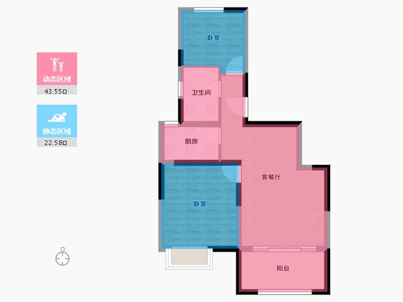 山东省-济宁市-裕隆·圣都花园-58.67-户型库-动静分区