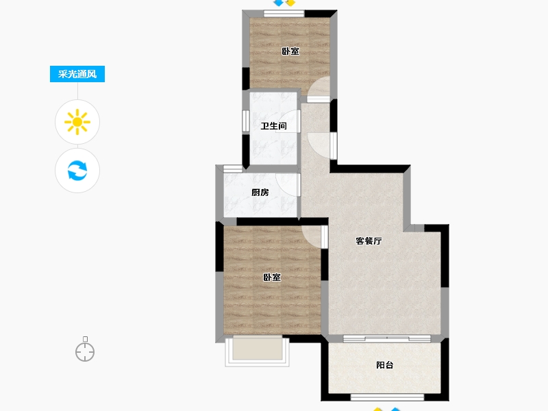 山东省-济宁市-裕隆·圣都花园-58.67-户型库-采光通风