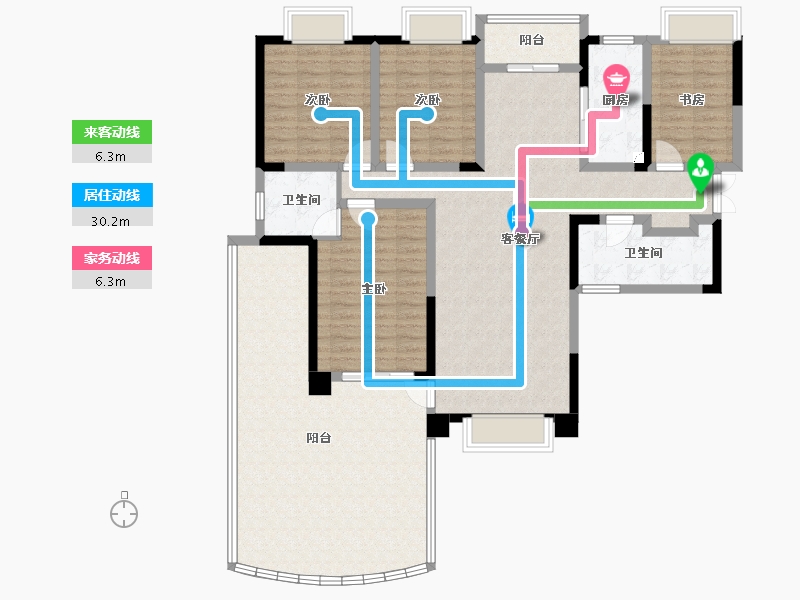 湖南省-张家界市-福天古庸院子-143.74-户型库-动静线