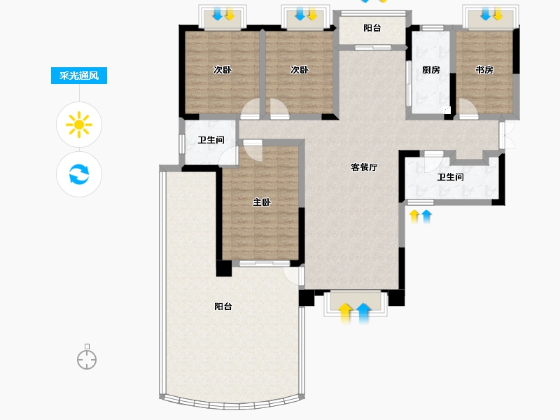 湖南省-张家界市-福天古庸院子-143.74-户型库-采光通风