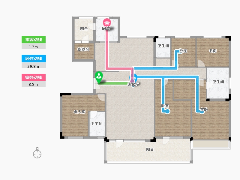 山东省-济宁市-碧桂园云地天启-209.93-户型库-动静线