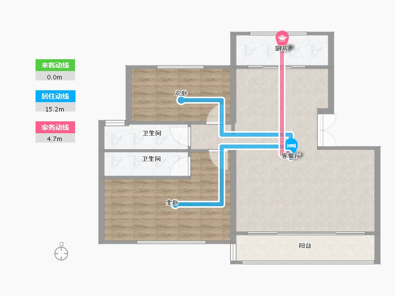 山东省-烟台市-海阳凤凰城-84.68-户型库-动静线