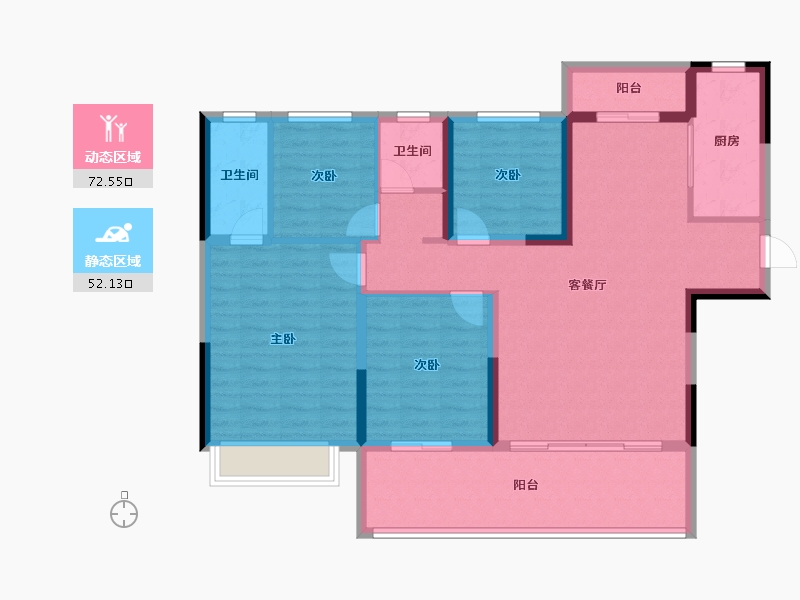 湖南省-郴州市-郴州碧桂园翘楚棠-112.29-户型库-动静分区