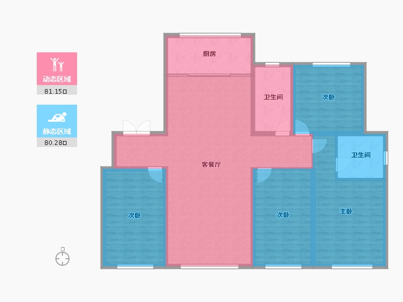 内蒙古自治区-赤峰市-春城天—府-147.14-户型库-动静分区