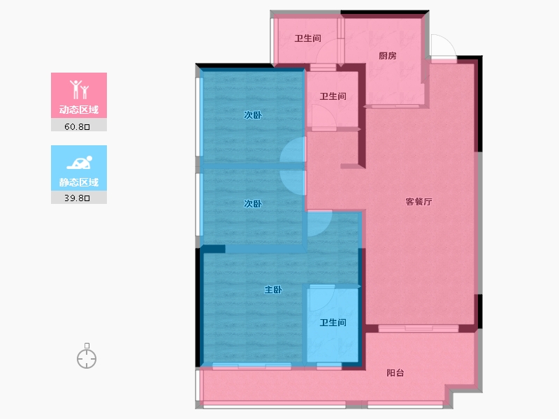 贵州省-贵阳市-融创九璟湾-89.71-户型库-动静分区