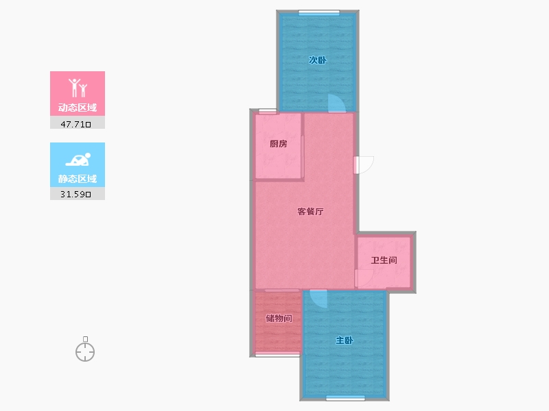 天津-天津市-友爱东里-75.00-户型库-动静分区