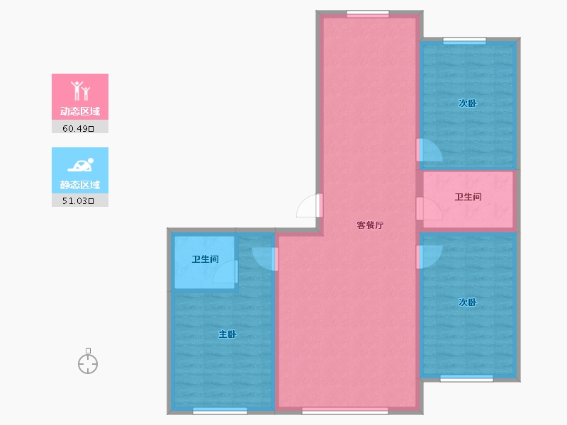 黑龙江省-哈尔滨市-一品苏苏-100.00-户型库-动静分区