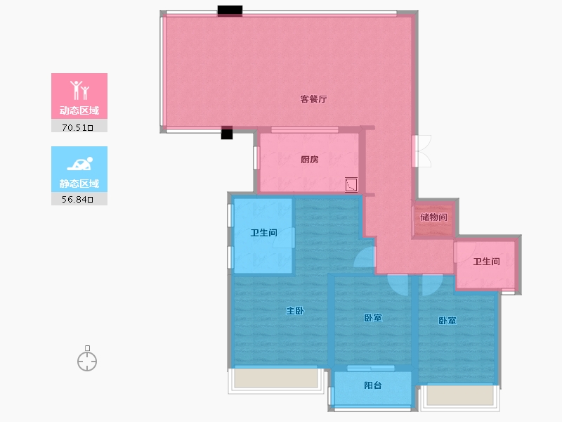 浙江省-温州市-万科翡翠心湖.-114.40-户型库-动静分区