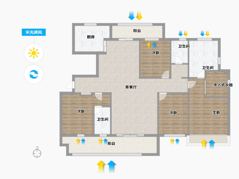 河南省-周口市-郸城方远洺水城-145.60-户型库-采光通风